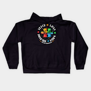 Autism Awareness Teacher  Teach Hope Love Inspire Kids Hoodie